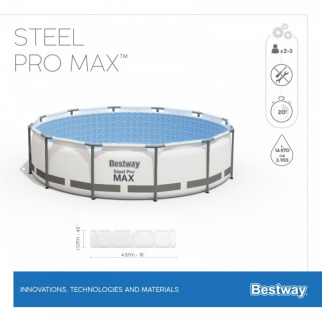 Бассейн каркасный BESTWAY 457*107, 14970л 56488 фил.-насос 3028л/ч, лестница, тент фото 34845