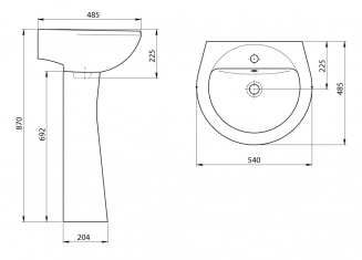 Умывальник "Соната" с пьедесталом  фото 20408