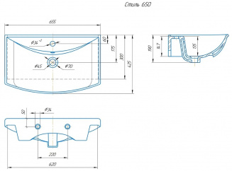Тумба Хай-тэк 65 №3 (с умывальником СТИЛЬ 65) фото 40603