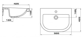 Умывальник "Pro" с пьедесталом Соната фото 20414