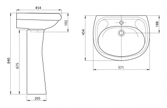 Умывальник "Воротынский" с пьедесталом  фото 20404