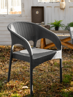 Кресло пл. RATTAN Антрацит фото 38486