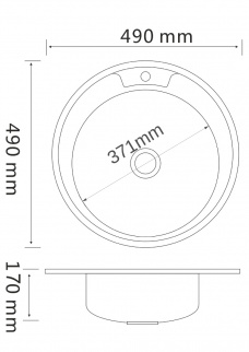 Мойка нерж. врезная MG6-49 (круглая/глянец) фото 43578