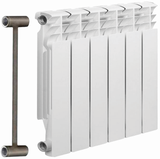 Радиатор би-мет SOLUR PRESTIGE B-500-01-10*6 секций=(ЦЕНА ЗА 1 СЕКЦ.) фото 36287