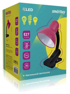 Светильник настольный SMARTBUY Е27 (SBL-DeskL01-Pink) на прищепке фото 40394