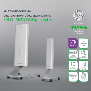Бактерицидный рециркулятор BALLU RDU-30D ANTICOVIDgenerator фото 33329