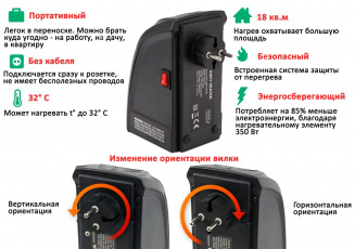 Обогреватель керамический Handy Heater 400Вт (в розетку) фото 33481