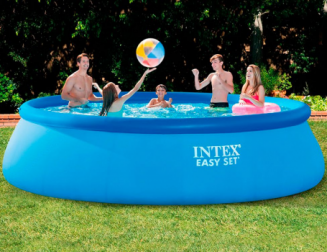 Бассейн надувной INTEX (457*107) фильтр-насос, лестница, подставка, тент, DVD 26166NP фото 25618