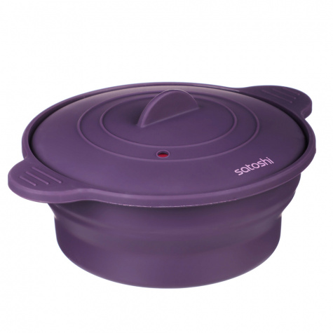 Контейнер складной для запекания (пароварка) 24,3х19х11см круглый SATOSHI, силикон