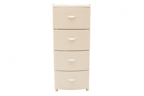 Комод пл. 4х-яр ЭЛЛАСТИК ЛЮКС слоновая кость (ЭЛЛАСТИК-ПЛАСТ)