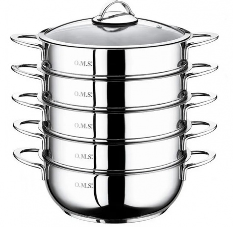 Мантоварка нерж. OMS 5.8л, 28х10см, 6090-M-28