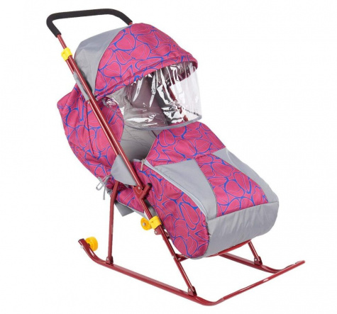 Санки+коляска СНЕЖИНКА Премиум с тентом (Э0359)