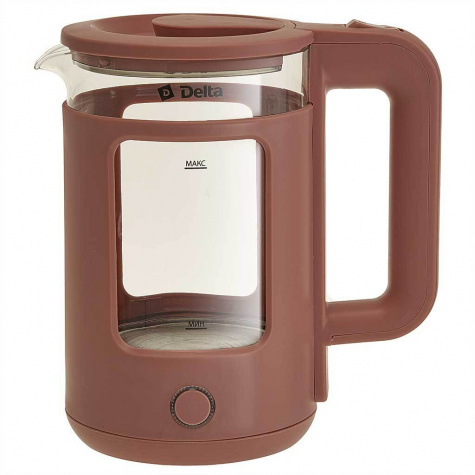 Чайник эл. DELTA DL-1112 (1.5л/1.5кВт/стекло) Бежевый