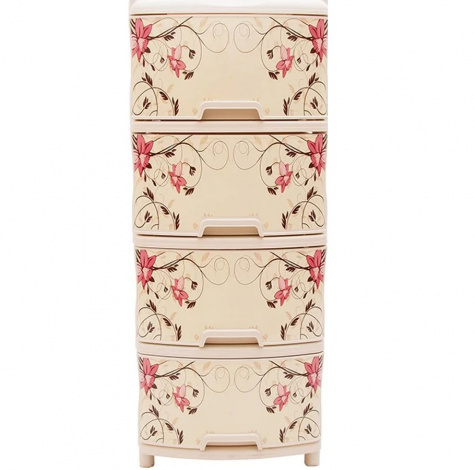 Комод пл. 4х-яр ЭЛЛАСТИК ЛИЛИЯ