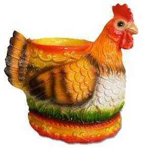 Скульптура д/ландш. Кашпо курица 