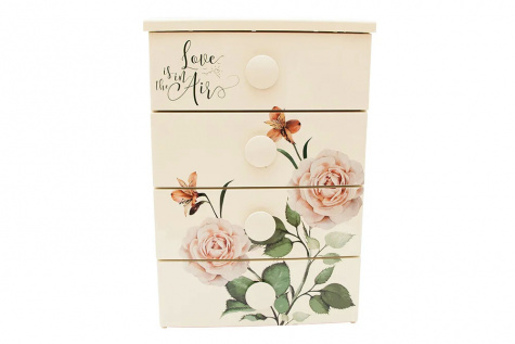 Комод пл. 4х-яр КЛАССИКА РОЗА (ЭЛЛАСТИК-ПЛАСТ)