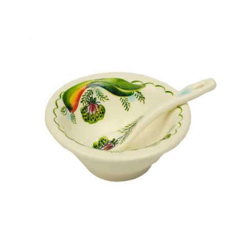 Солонка Зеленый лук с ложкой АКСИНЬЯ