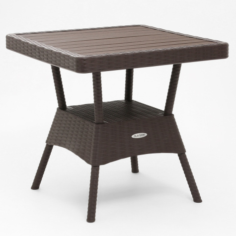 Стол пл. RATTAN квадрат. Коричневый