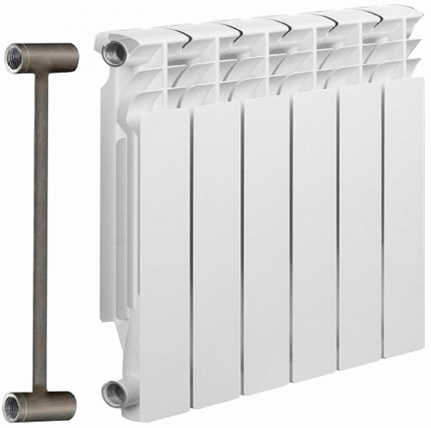 Радиатор би-мет SOLUR PRESTIGE B-500-01-10*6 секций=(ЦЕНА ЗА 1 СЕКЦ.)