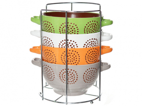 Набор бульонниц 4 предмета на подставке 5019-4MS