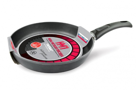 Сковорода-гриль литая 24см серия "ТИТАН", линия "Особенная индукционная", съемная ручка