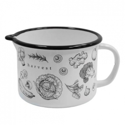 Кружка эмалированная Harvest 1л сливной носик С-0107БСЛч/4Бл
