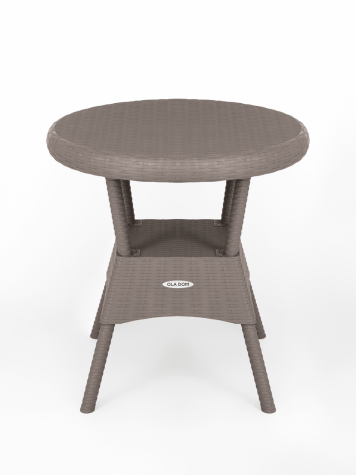 Стол пл. RATTAN круглый серый 